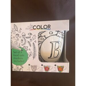 Add Your Christmas Color Ceramic Mug B Letter Food Safe Markers Included